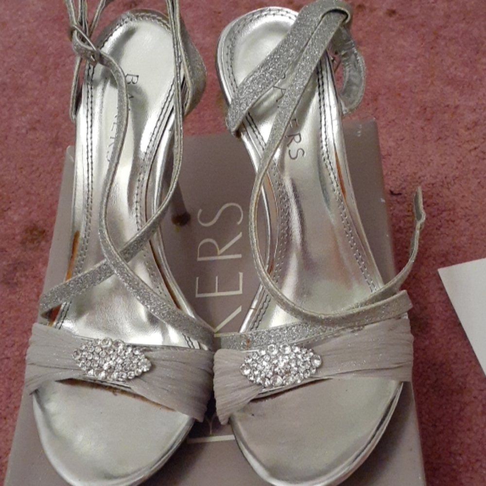 Bakers Silver High Heel Shoes